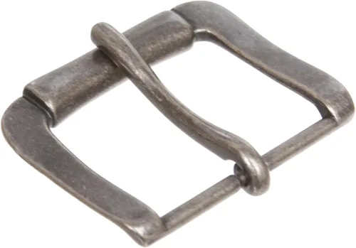 Vista 2 de Hebilla de cinturón de repuesto rectangular de una sola punta de 1-3/4" Plata envejecida