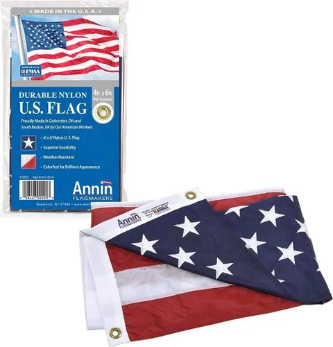 Vista 12 de Annin Flagmakers Bandera Estadounidense de Nailon para Todo Tipo de Clima SolarGuard Nyl-Glo, 2.5 x 4 pies (Modelo 2440) 100% FABRICADO en Estados