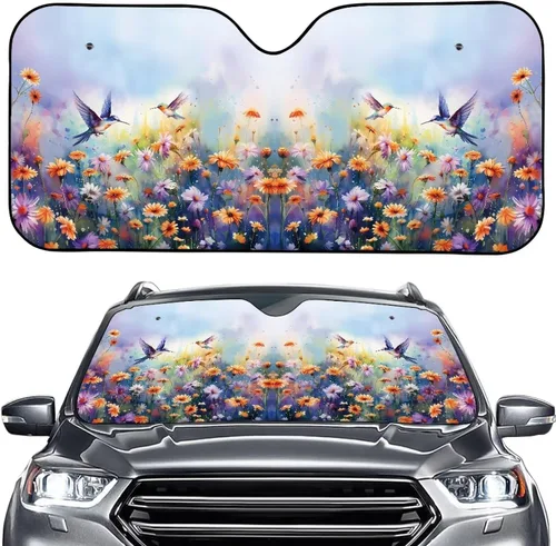Vista 40 de Talayituse Parasol para parabrisas de automóvil, diseño de gato divertido 3D, ajuste universal, para automóvil, camión, SUV, bloquea el sol