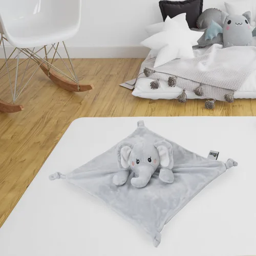 Vista 5 de KINREX Manta de seguridad de elefante para bebés, toalla calmante de felpa suave, juguete de edredón unisex para bebé, compañero de sueño ideal, oso