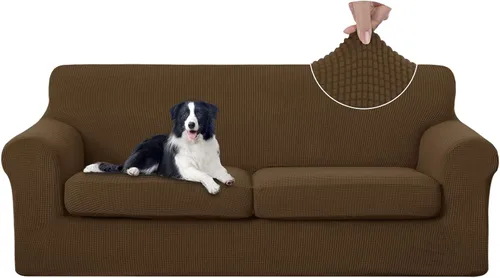 Vista 38 de U-NICE HOME Funda elástica para sofá de 3 piezas, funda de sofá lavable con cojín de asiento individual para sofá de 2 cojines, apta para mascotas