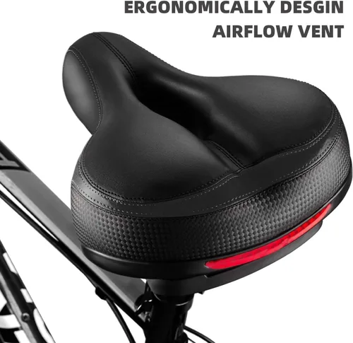 Vista 4 de Asiento de bicicleta, asiento de bicicleta más cómodo, doble absorción de golpes, espuma viscoelástica, impermeable, silla de montar de bicicleta