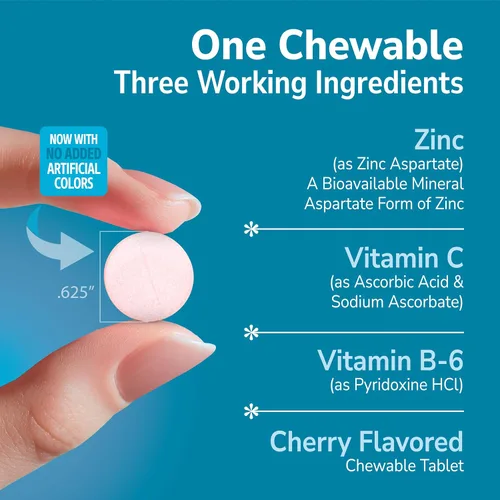 Vista 2 de 21st Century Zinc masticable Withc & B6 - Cereza, 90