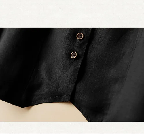 Vista 6 de Chaleco de lino de algodón para mujer, casual, con botones, cuello en V, chaleco sin mangas con bolsillos