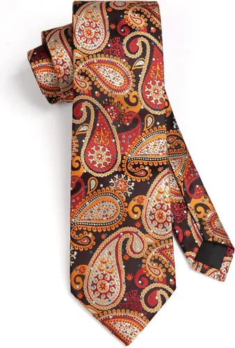 Vista 162 de HISDERN Corbatas para hombre, corbata de cachemira y bolsillo cuadrado tejido clásico floral para hombre, corbata de fiesta de boda