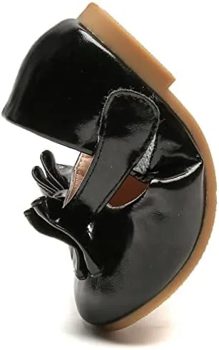 Vista 4 de kkdom Mary Jane - Zapatos de vestir para niñas pequeñas, bailarinas, zapatos planos para la escuela, fiesta, boda