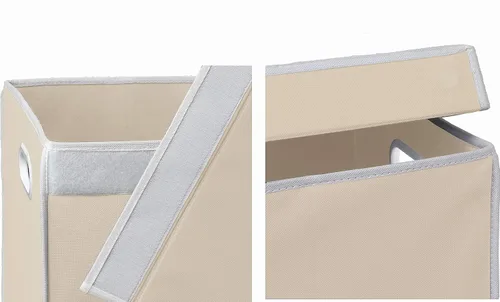 Vista 6 de Simple Houseware - Cesta doble para la ropa sucia, con tapa