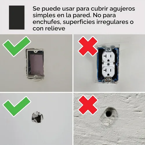 Vista 7 de Rubber Bond Placa de Goma Autoadhesiva para Toma de Pared, Paquete de 5 Unidades – Parche de Agujero para Paneles de Yeso Fácil de Aplicar Despegar
