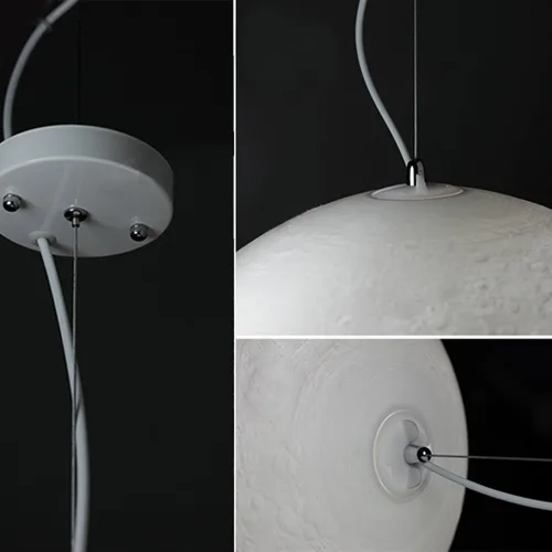 Vista 9 de MQ Lámpara colgante de luna de 10 pulgadas con control remoto, brillo ajustable de 3000 K-6500 K, luz de techo de impresión 3D para el hogar