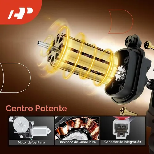 Vista 4 de A-Premium Regulador de Ventanilla Eléctrico con Motor Compatible con Honda Pilot 2003-2008 Trasero Izquierdo Lado del Conductor Compatible
