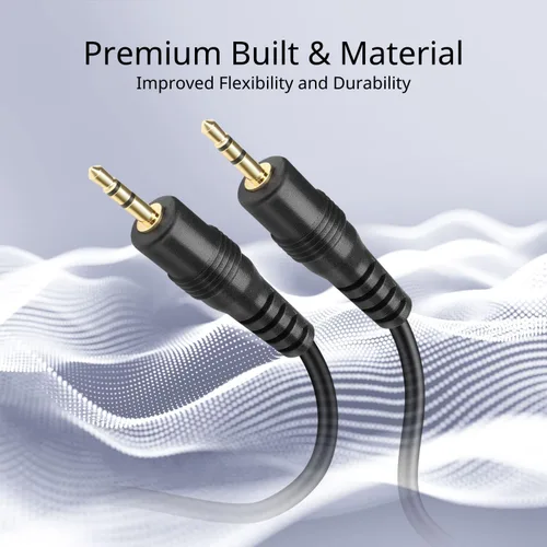 Vista 3 de TNP - Cable de audio de 0.1 in a 0.1 in, cable estéreo TRS macho a macho, 3