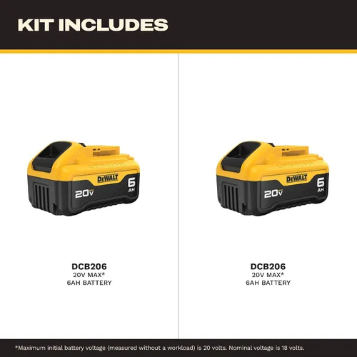 Vista 2 de DeWalt DCB206-2 20V máx 6.0Ah batería de ion de litio, 2