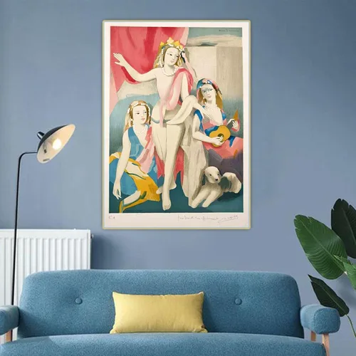 Vista 6 de Marie Laurencin "Ensayo escénico" impresión en lienzo, Cuadrode arte de pared para la decoración del hogar de la sala de estar 15.7x23.6 in sin marco