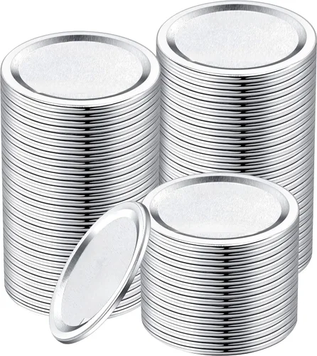 Vista 8 de 72 tapas de conservas con anillos de boca regular, para frascos Ball, Kerr – Tapas de metal tipo Mason para conservas – 100% de ajuste y herméticas