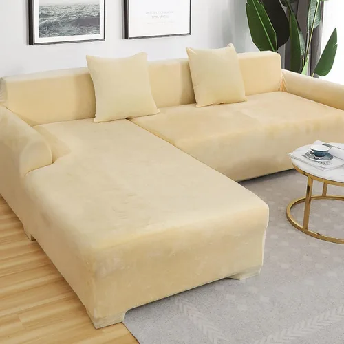Vista 14 de Konsilsa Funda de sofá modular de terciopelo, funda elástica suave y gruesa para sofá antideslizante en forma de L, adecuada para muebles de sala