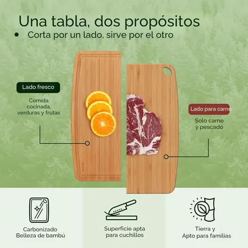 Vista 4 de Keechee Tablas de cortar de bambú aptas para lavavajillas, tabla de cortar de madera duradera y ligera para cocina ocupada, fácil almacenamiento