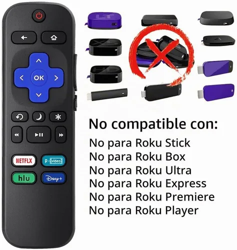 Vista 3 de 2 unidades de control remoto de repuesto compatibles con Roku TV, ajuste remoto universal para televisores inteligentes