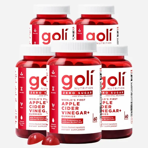 Vista 9 de Goli Zero Sugar Apple Cider Vinegar Gummies - ACV with Vitamin B12 and Probiotics - No Sugar Alcohols - Vegan, Keto-Friendly, Gluten-Free