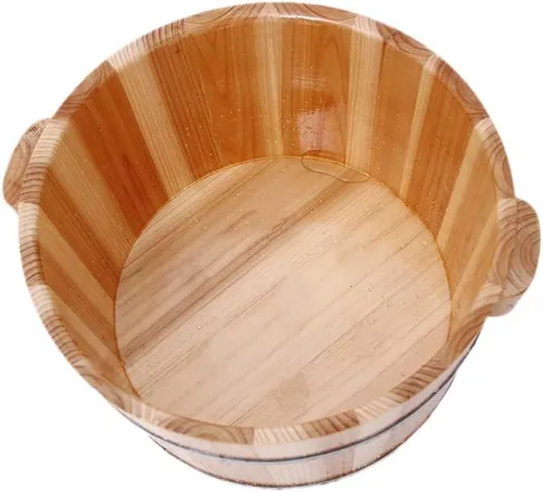 Vista 5 de Katzowen Barril de baño de pies, Masaje magnético bañera de pie de madera, Masajeador de baño de spa de pies para el hogar