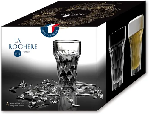 Vista 5 de La Rochere Chope - Juego de 4 vasos de cerveza aptos para lavavajillas (14 onzas)