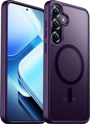 Vista 10 de teloxy Funda magnética para Samsung Galaxy S25, protección contra caídas de grado militar, antihuellas, delgada, a prueba de golpes, duradera