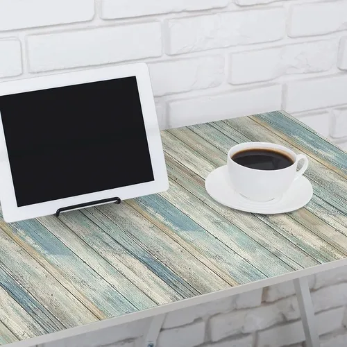 Vista 7 de Papel pintado de madera para despegar y pegar, papel de contacto vintage Azul