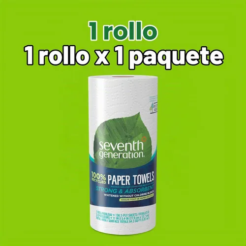Vista 2 de Seventh Generation Toallas de papel, 100% papel reciclado, 2 capas, 1 rollo (el embalaje puede variar)