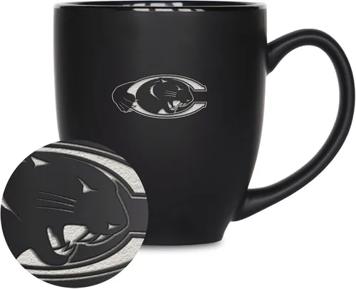 Vista 173 de Rico Industries - Taza de cerámica mate negra con grabado láser estándar de 15oz para NCAA (escuelas T & U) - Para bebidas calientes o frías