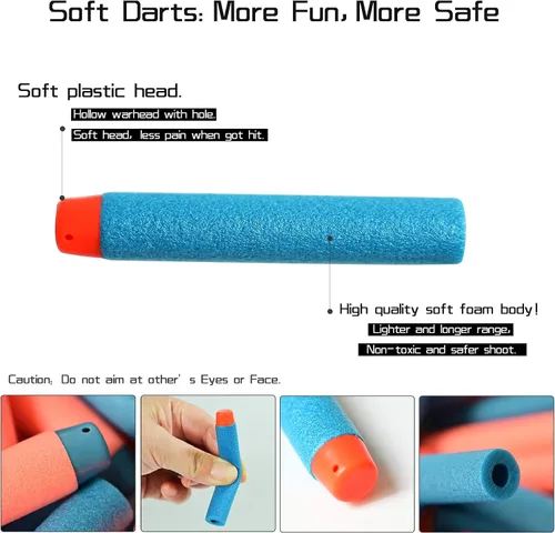 Vista 4 de Paquete de recambio de 500 dardos de espuma compatibles con Nerf N-Strike Elite y Elite 2.0 para todos los lanzadores que utilizan dardos Elite
