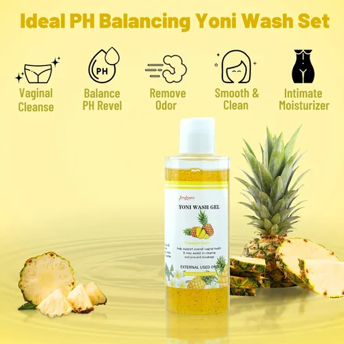 Vista 3 de Yoni Wash - Jabón femenino para mujer, equilibrio de pH, lavado vaginal para hidratación vaginal, gel íntimo de cuidado femenino de verano, gel
