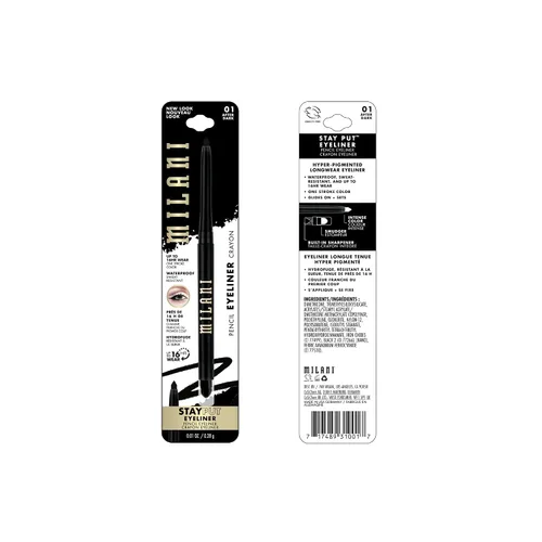 Vista 2 de Milani Delineador de ojos Stay Put After Dark (0.01 onzas), sin crueldad, autoafilable, con difuminador integrado, alinea y define los ojos