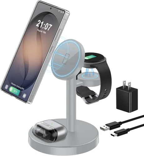 Vista 18 de Aeinidi Cargador inalámbrico magnético fuerte súper rápido para Samsung Negro