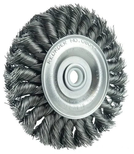 Vista 2 de Weiler Dualife cepillo para polvo de rueda de alambre estándar con agujero redondo y nudo parcial, 4", 1