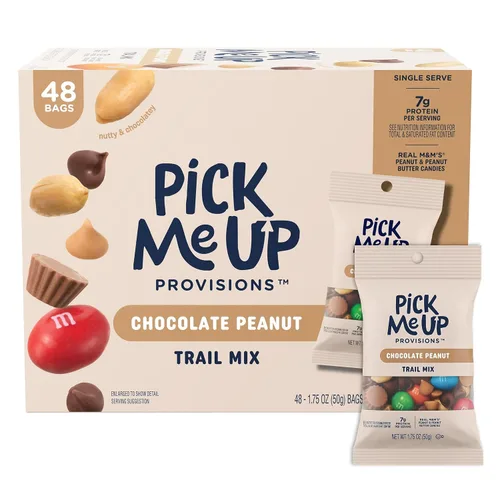 Vista 9 de Pick Me Up Provisions Mezcla de chocolate y maní, 1.75 onzas, 48 bolsas, 0.17 onzas de proteína, Kosher