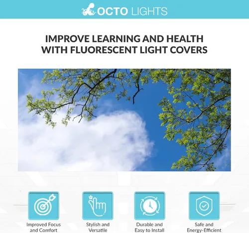 Vista 5 de OCTO LIGHTS Cubiertas fluorescentes de árbol para luces de techo 2x4 Árbol de acacia cielo azul