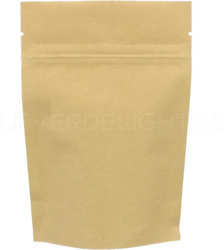 Vista 2 de CleverDelights Bolsas de pie Kraft - 2oz - Paquete de 100 - 4 x 6 x 2 pulgadas - Bolsa resellable
