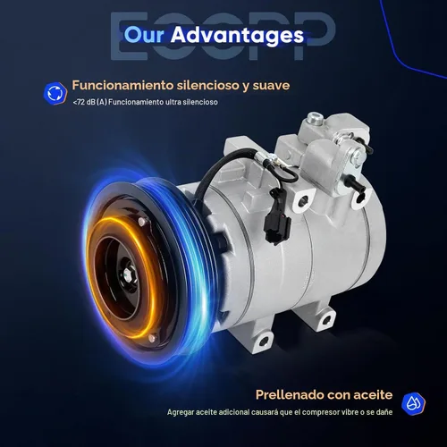 Vista 5 de ECCPP Compresor de aire acondicionado 2001-2006 Compatible con Hyundai Santa Fe 2.7L Compresor de aire acondicionado de enfriamiento rápido