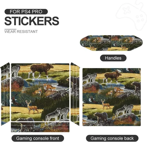 Vista 2 de Mountain Wildlife Nature Bear - Calcomanías protectoras compatibles con el controlador de consola original PS4 Slim PS4 Pro