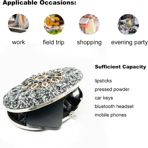 Vista 4 de Ofuleo Women's Handbag Evening Bag Clutch Purse for Wedding Party Prom Weekend Cocktail Homecoming GIfts for Women