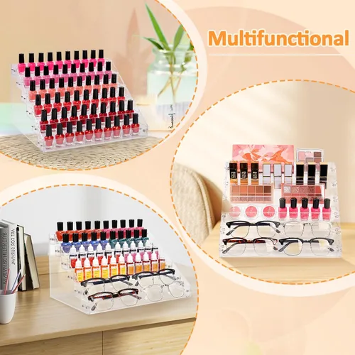 Vista 4 de Estante organizador de esmalte de uñas de 6 niveles, soporte acrílico para pintura de uñas, tinta de tatuaje, aceite esencial, almacenamiento