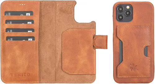 Vista 179 de Venito Florence - Funda de piel compatible con Samsung Galaxy S9, extra segura con bloqueo RFID, cartera desmontable para teléfono (gris decolorado)