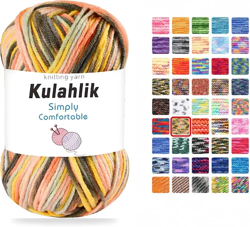 Vista 12 de 50g (1x50g) Hilo Acrílico para Crochet y Tejido, Hilo Degradado Colorido, 1 Rollo de Madejas, Hilo Acrílico Multicolor, Perfecto para Proyectos