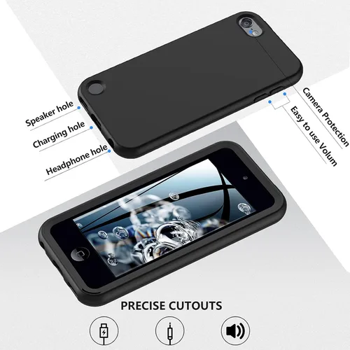 Vista 3 de Hensinple para iPod Touch de 7ª/6ª/5ª Generación, Funda para iPod Touch, Funda de silicona a prueba de golpes