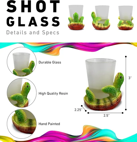 Vista 2 de CoTa Global Cool Sea Turtle Shot Glass - Novedoso accesorio de licor para el hogar y bar, divertido juego de disparos de la vida oceánica