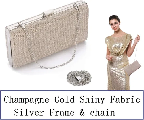Vista 6 de Bolso de noche de plata con sobre vintage para mujer, para cóctel, boda, fiesta, plateado