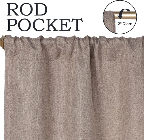 Vista 5 de Superior Linen Semi Blackout Curtains, Room Darkening, Bedroom, Drapes, Kitchen, Living Room Window Accents, Sun Blocking, Grommet Header, Classic