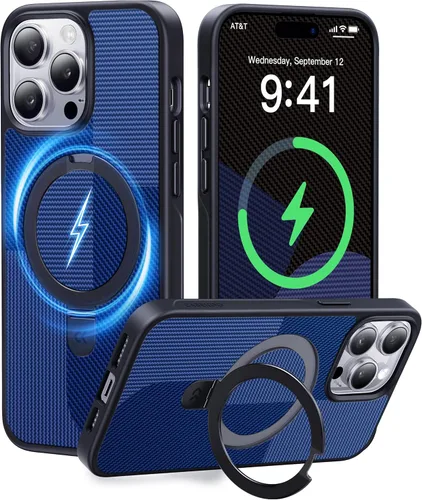 Vista 12 de CASEKOO - Funda diseñada para iPhone 14 Pro con soporte magnético invisible [protección contra caídas de grado militar] [compatible con MagSafe]