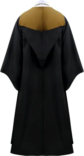 Vista 4 de EIRIEN Bata de mago para la escuela, disfraz de mago para adultos, hombres y niños, con capucha, varita mágica, capa de Halloween, cosplay, disfraz