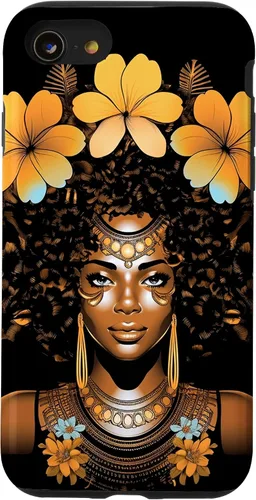 Vista 17 de iPhone 12 mini Orquídeas Afro Afro Orquídeas Flor Corona Negro Orgullo Caso
