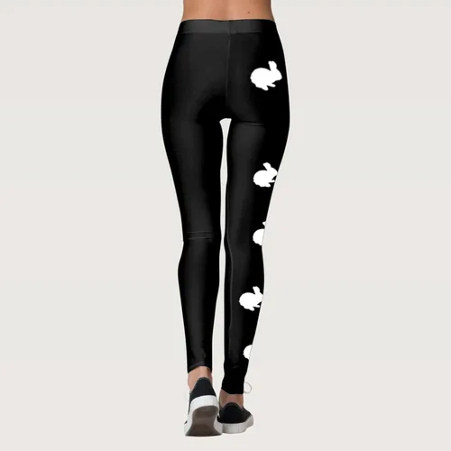 Vista 5 de Easter Day Leggings for Women High Waist Funny Bunny Printed Yoga Pants Holiday Tights for Workout Running Sports